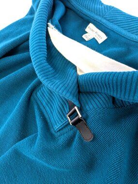 Studio Works Corduroy Sweater - Women's 2XL - Teal Layered Pullover w/ Buckle